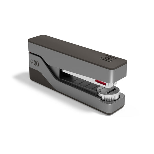TRU RED Premium Half-Strip Desktop Stapler - 30-Sheet Capacity - Grey/Red