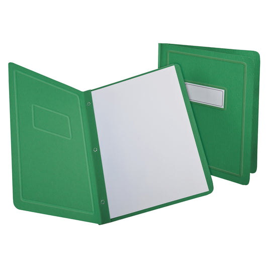 Oxford Report Cover with Embossed Border and Panel - Letter Size - Green