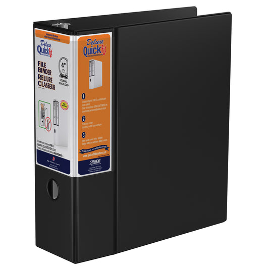 Classeur Davis Group QuickFit Deluxe - 4 po - 3 anneaux - Anneau en D - Format lettre - Noir