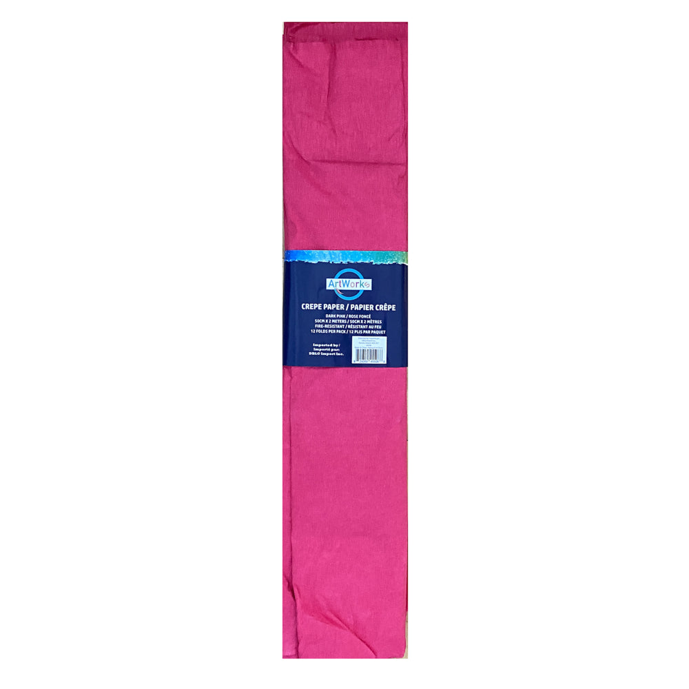 Papier crépon DBLG Artworks - 50 cm x 2 m - Rose foncé - 12 plis/paquet