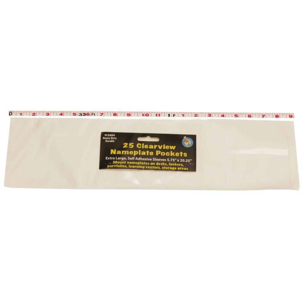 Pochettes autocollantes transparentes Ashley pour plaques signalétiques – 5,75" x 21" – Paquet de 25