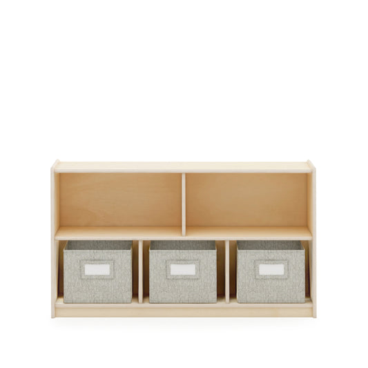 Guidecraft EdQ Essentials 24" 2-Shelf 5-Compartment Storage - Natural