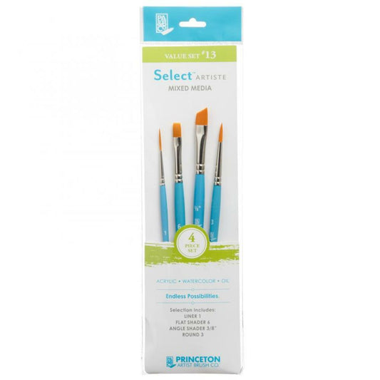 Ensemble de pinceaux Princeton Select Artiste pour techniques mixtes, 4/ensemble