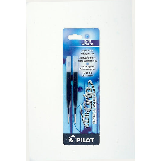 Recharges pour stylos Pilot Dr.Grip/COG/Knight et Midrange, moyennes, bleues, lot de 2