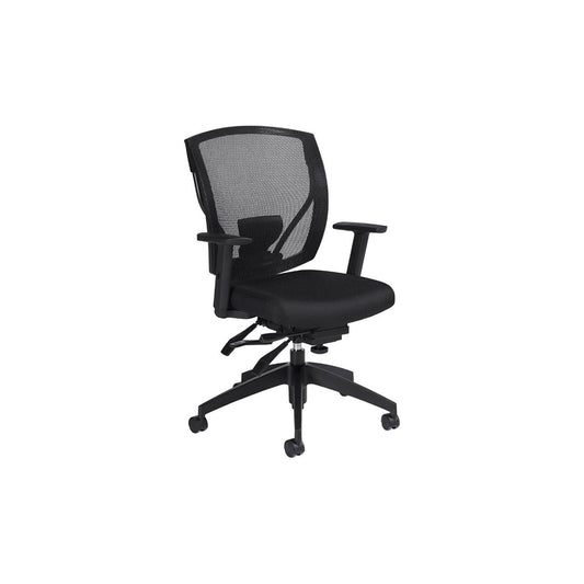 Fauteuil multi-bascules Global Ibex à dossier en maille et roulettes - Jenny Ebony