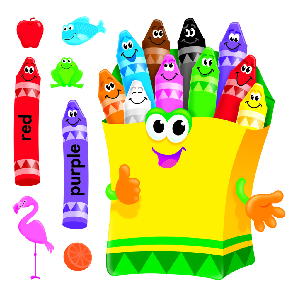 Trend Enterprises Bulletin Board Set - Colourful Crayons - Set of 21 pieces