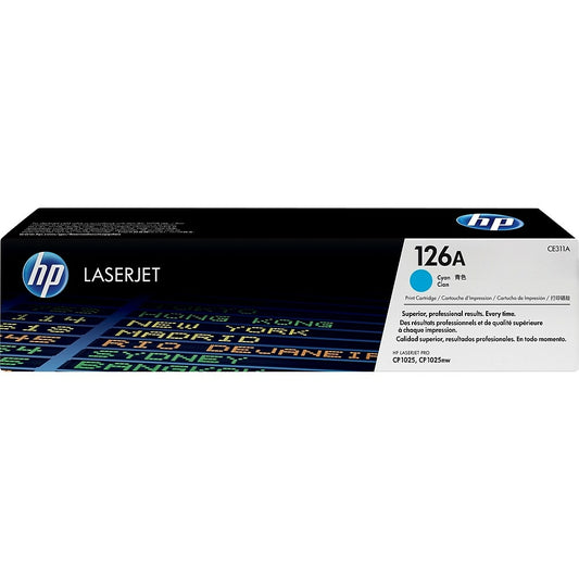 Cartouche de toner LaserJet cyan d'origine HP 126A (CE311A)