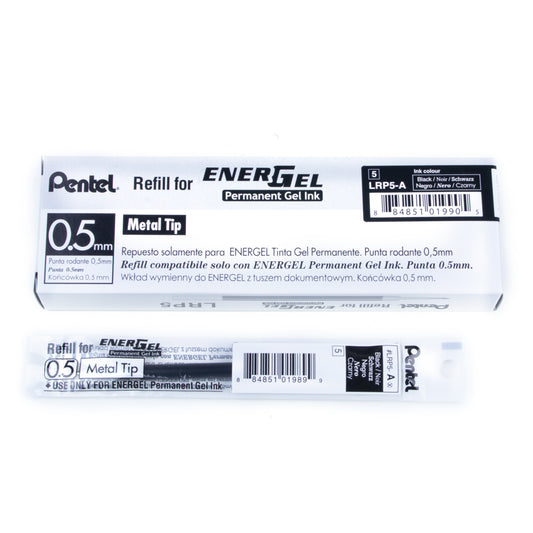 Pentel EnerGel Permanent Refill - 0.5mm - Black - 12 Pack