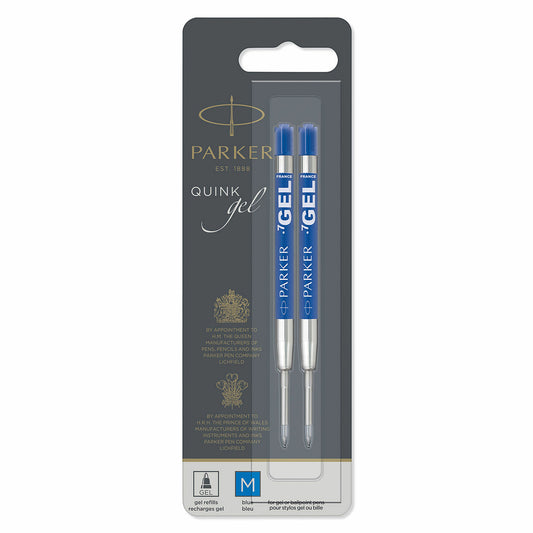 Recharges Parker Gel - Moyenne - Encre bleue - Lot de 2