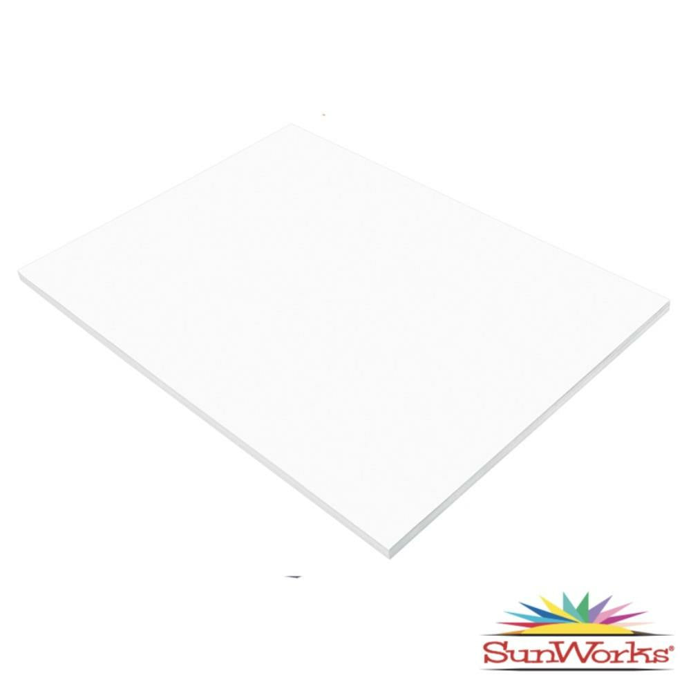 Papier de construction SunWorks, blanc éclatant, 45,7 cm x 61 cm, 50 feuilles/paquet