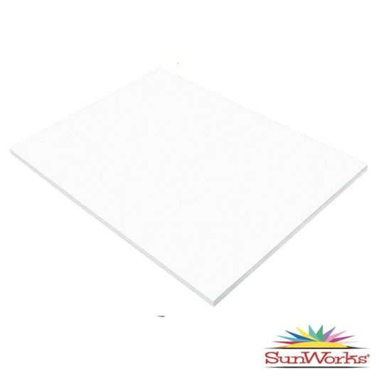 Papier de construction SunWorks, blanc éclatant, 45,7 cm x 61 cm, 50 feuilles/paquet