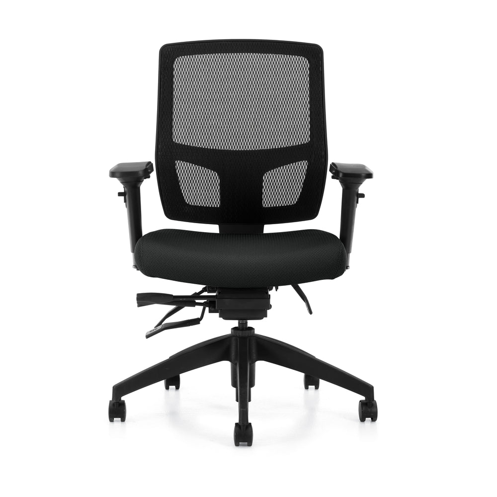 Fauteuil de bureau inclinable à dossier moyen Global Mirage - Tissu Echo Terrace - Noir