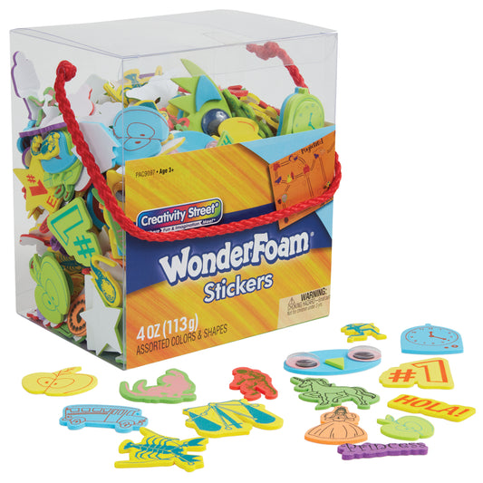 Creativity Street WonderFoam Sticker Box, 3D Whimsical Shapes, Assorted Sizes, 113.4g