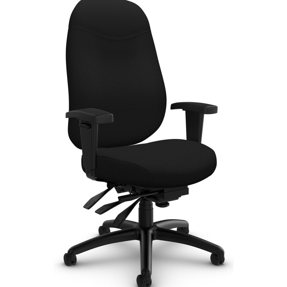 Global Granada Deluxe High Back Multi-Tilter Chair with Casters - Jenny Ebony