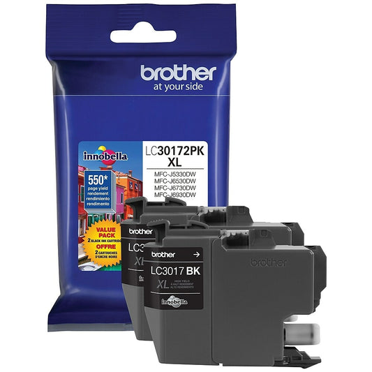 Cartouches d'encre noire haute capacité Brother LC3017 Innobella, lot de 2