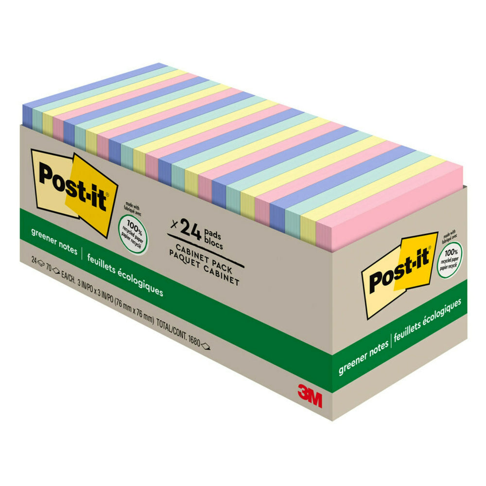 Post-it Greener Notes - Sweet Sprinkles Collection - 3" x 3" - 24 Pack
