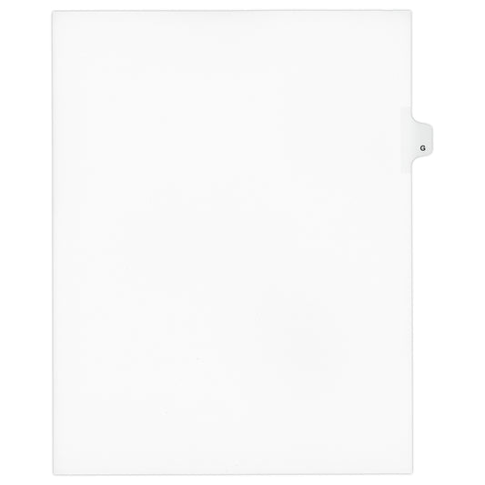 Onglets d'indexation Southwest - Lettre G - Blanc - Coupe 1/25 - Paquet de 25