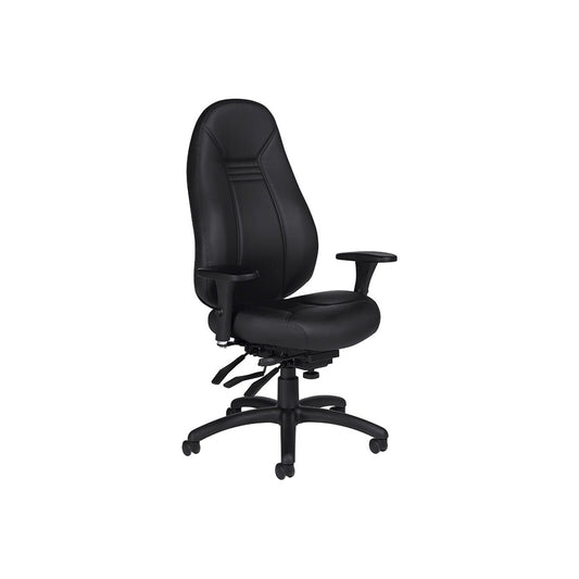 Fauteuil Obusforme Comfort à dossier haut et à basculements multiples en cuir