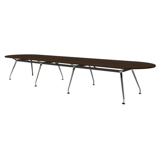 Heartwood HDL Innovations Upscale 14 Person Racetrack Boardoom Table - Evening Zen Chrome