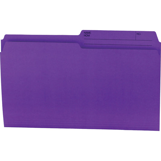 Chemises de classement Hilroy - Format légal - 9" x 14-7/8" - Violet - Paquet de 100