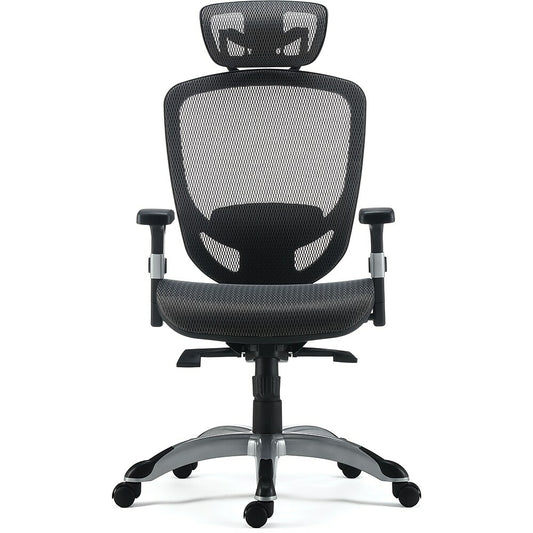 Union & Scale FlexFit Hyken Mesh Task Chair with Adjustable Arms - Charcoal Grey