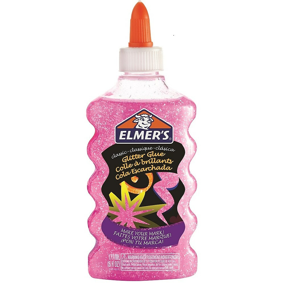 Elmer's Pourable Glitter Glue, 177 mL, Pink (E63325T)