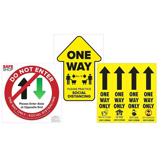 Eddie's Hang-Up Display Ltd. One Way Directional Floor Decal Arrow Kit, Vinyl, English