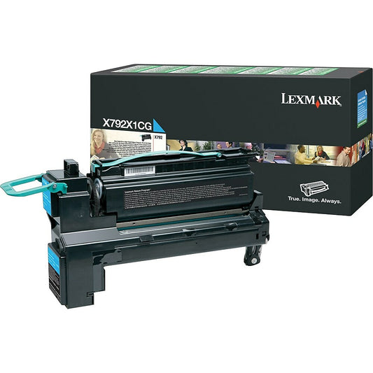 Cartouche d'impression Lexmark X792 cyan à retourner - Très haut rendement (X792X1CG)