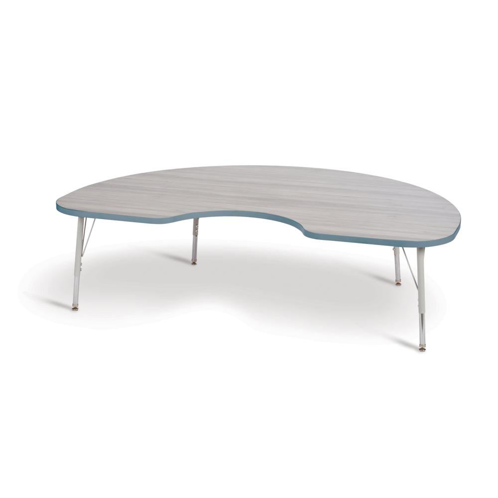 Jonti-Craft Berries Kidney Activity Table - 48" x 72" - 15-24"H - Driftwood Grey/Coastal Blue