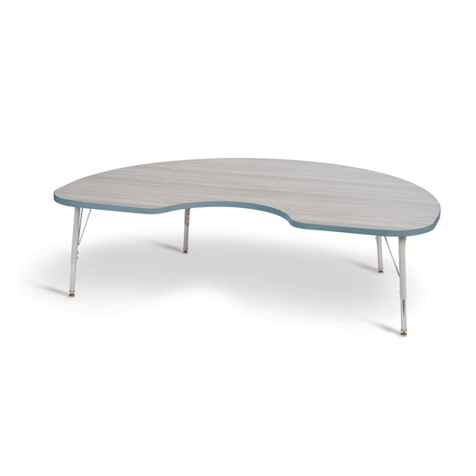 Jonti-Craft Berries Kidney Activity Table - 48" x 72" - 15-24"H - Driftwood Grey/Coastal Blue