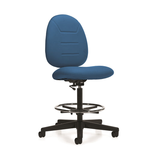 Global ErgoComfort Armless Low Back Drafting Task Stool - Blue