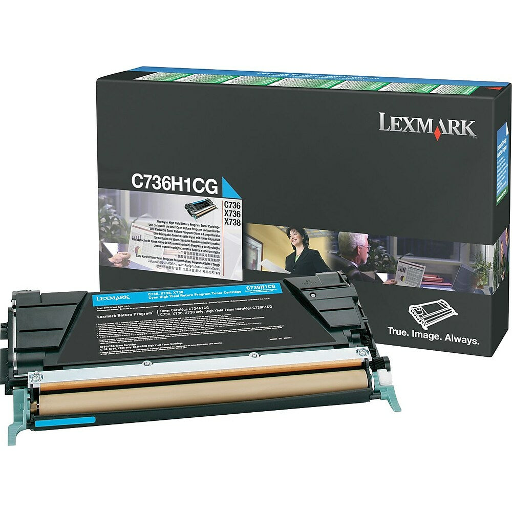 Cartouche de toner cyan Lexmark C736H1CG – Haut rendement – ​​Programme de retour (C736H1CG)