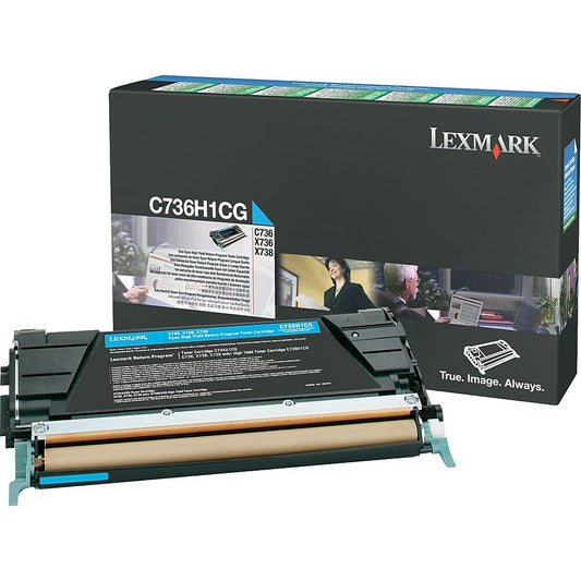 Cartouche de toner cyan Lexmark C736H1CG – Haut rendement – ​​Programme de retour (C736H1CG)