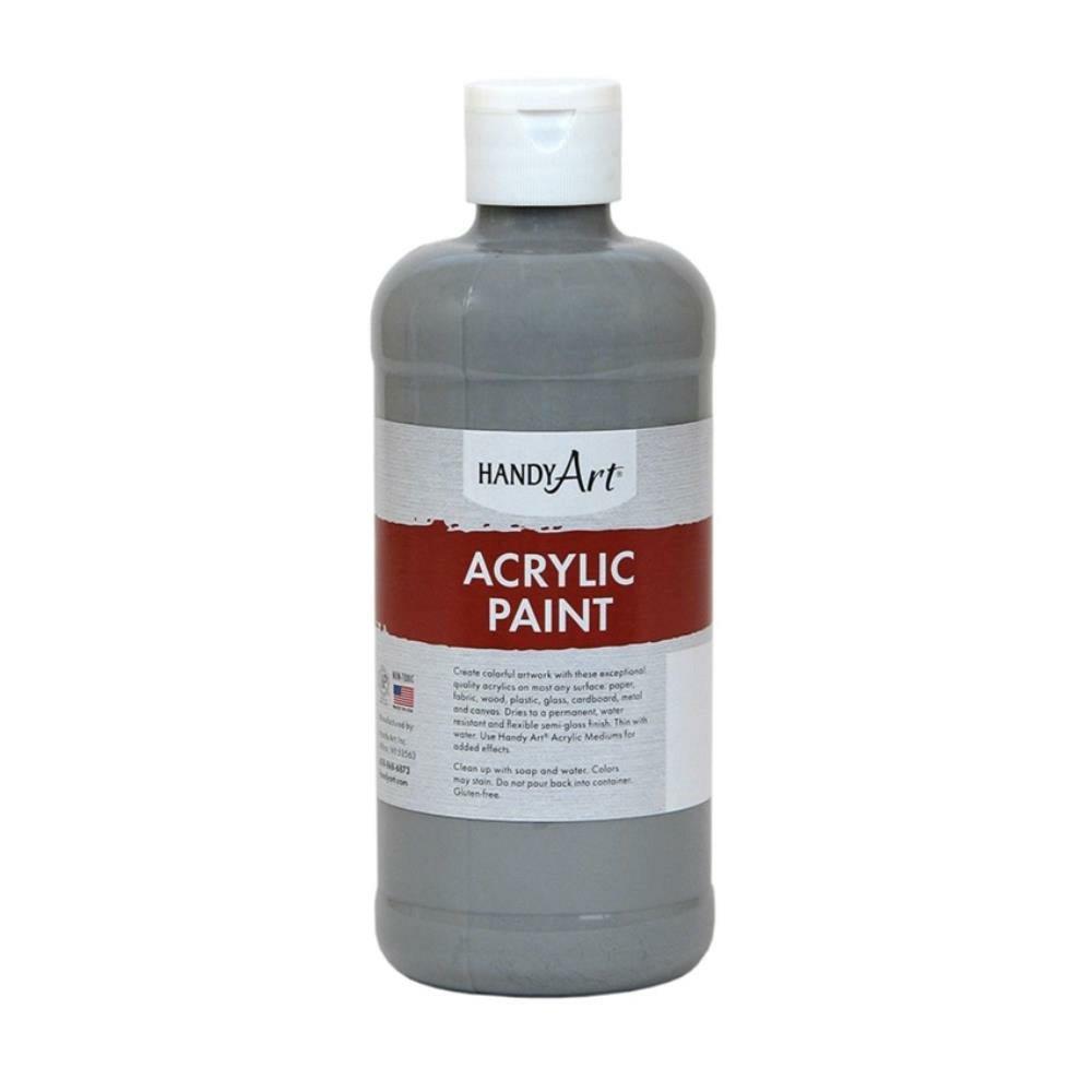 Handy Art Acrylic Paint, Grey, 473ml.