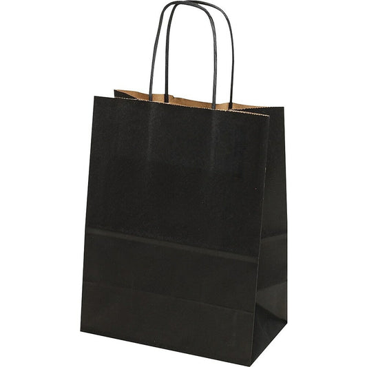 Colour-on-Kraft Shoppers - Club - 10.3" x 4.75" x 9.75" - Black - 250 Pack