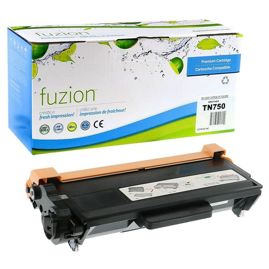 fuzion Brother TN750 Compatible Toner Cartridge - High Yield - Black