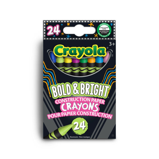 Crayola Bold & Bright Construction Paper Crayons - 24 Pack
