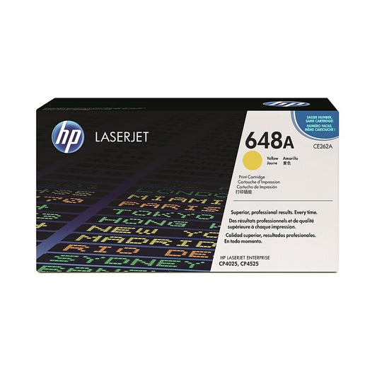 Cartouche de toner LaserJet jaune d'origine HP 648A (CE262A)