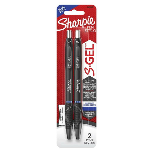 Stylo gel Sharpie S-Gel 0,7 mm, bleu, lot de 2