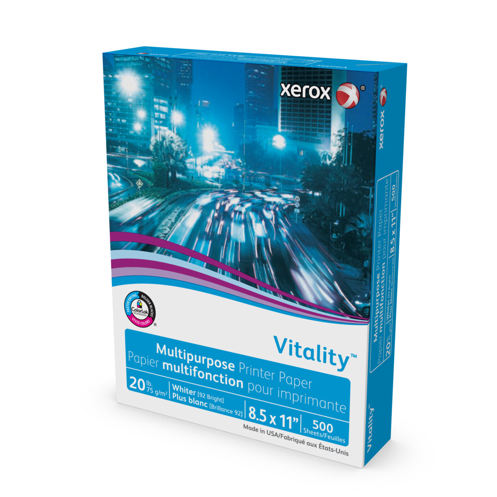Papier d'imprimante multifonction Xerox Vitality - 20 lb - 8 1/2" x 11" - 500 feuilles