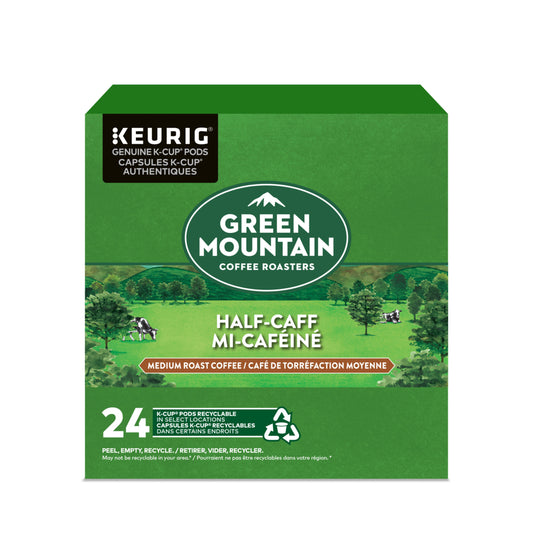 Green Mountain Half-Caff Coffee K-Cup Pods - Medium Roast - 24 Pack