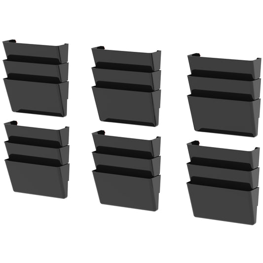 Storex Wall Pocket Legal Size - Black - 3 Pack