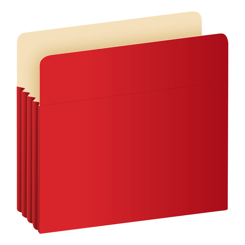 Pendaflex Reinforced Coloured File Pocket - Letter Size - 3 1/2" Expansion - Red