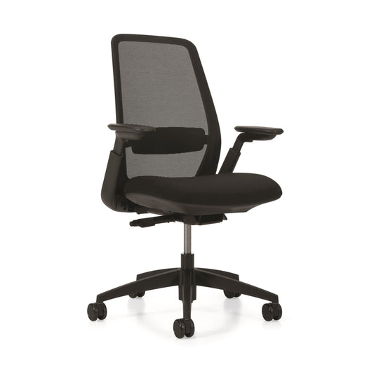 Fauteuil inclinable synchronisé à dossier haut et capteur de poids Offices to Go TL - Noir