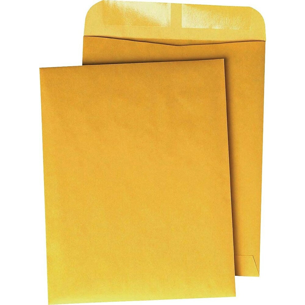 Enveloppes pour catalogue Quality Park Kraft avec rabats gommés - 5-7/8" x 9-5/8" - Marron - Paquet de 500