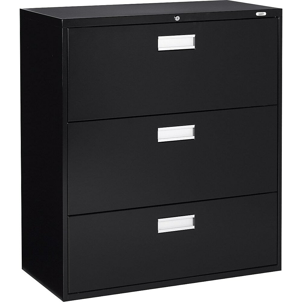 Staples Lateral File Cabinet, 3 Drawer, Black