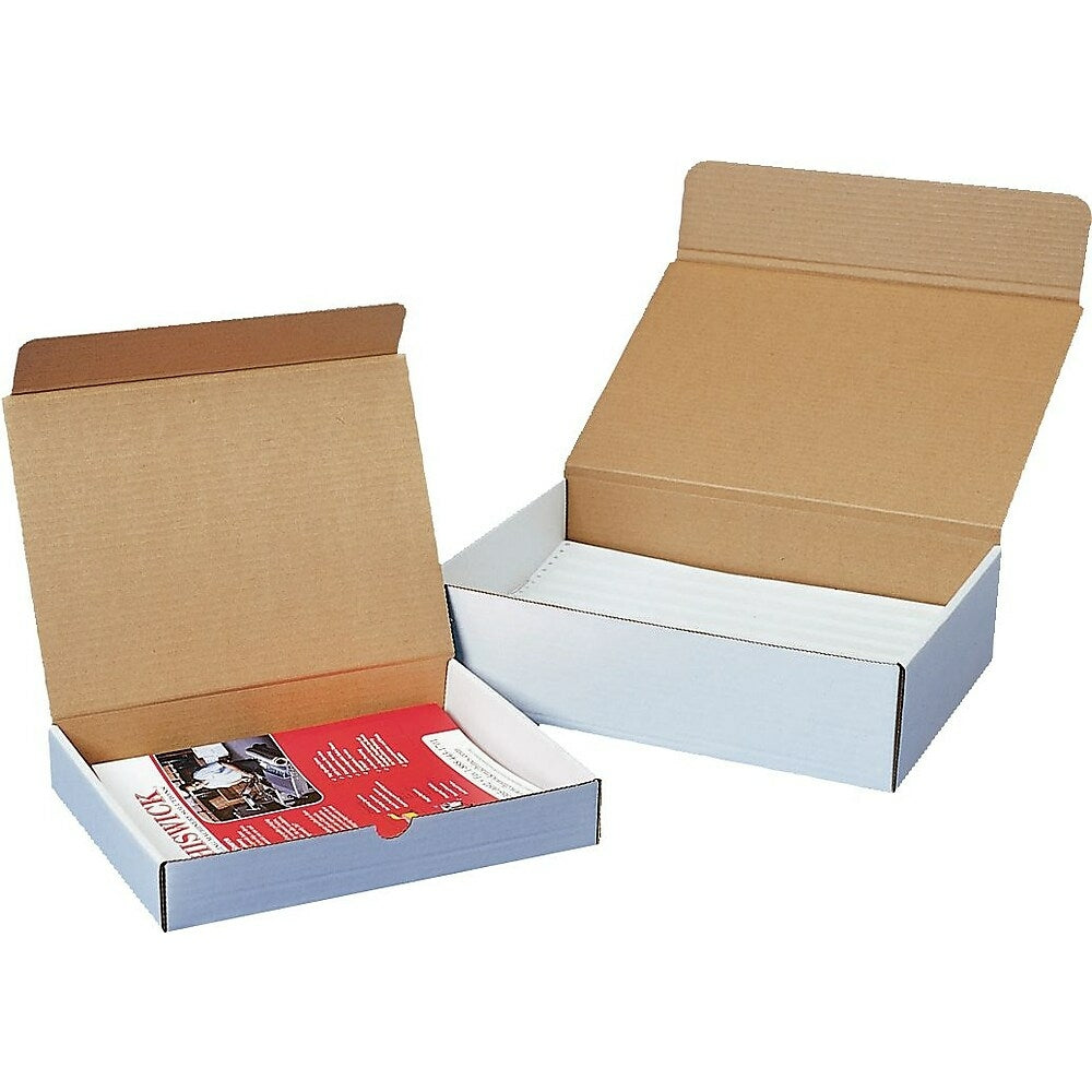 Enveloppes d'expédition, 12-3/4" x 12-1/8" x 3-7/8", blanc, paquet de 25