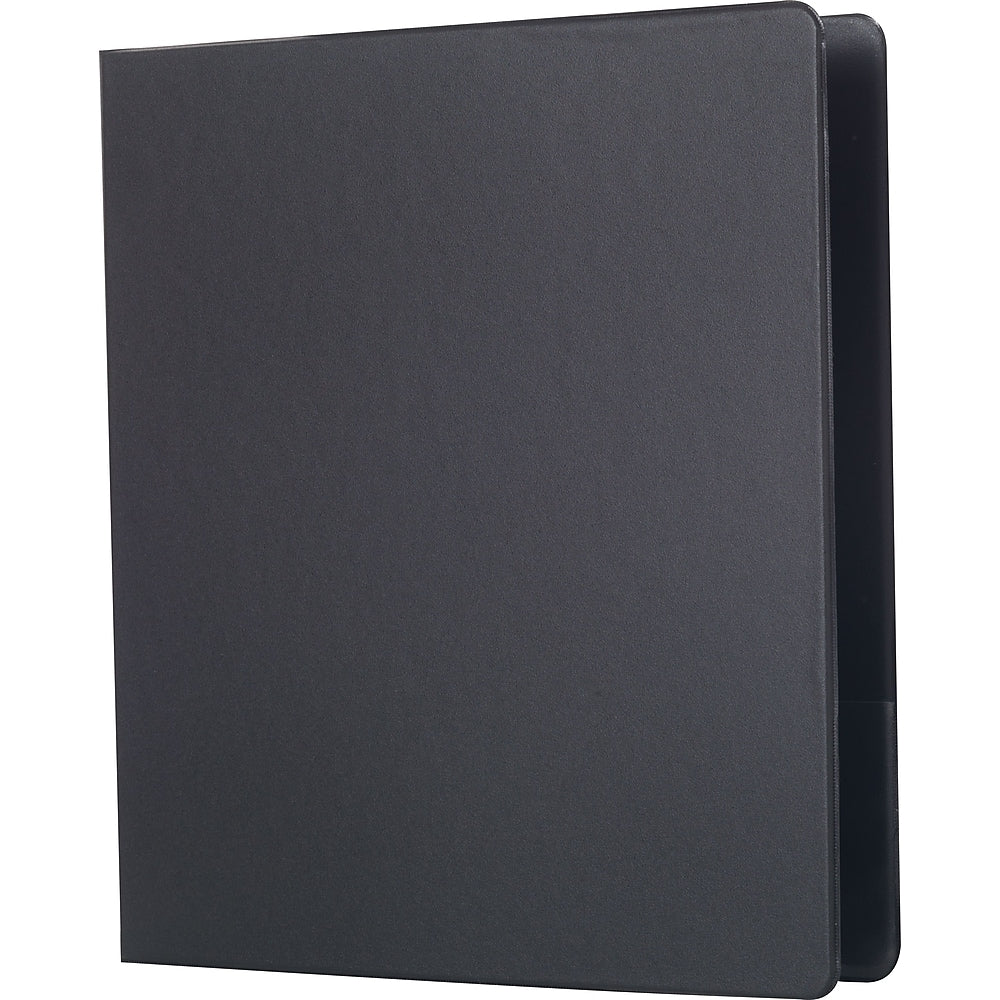 Classeur standard Staples avec porte-étiquette et anneaux en D - 1 po - Noir