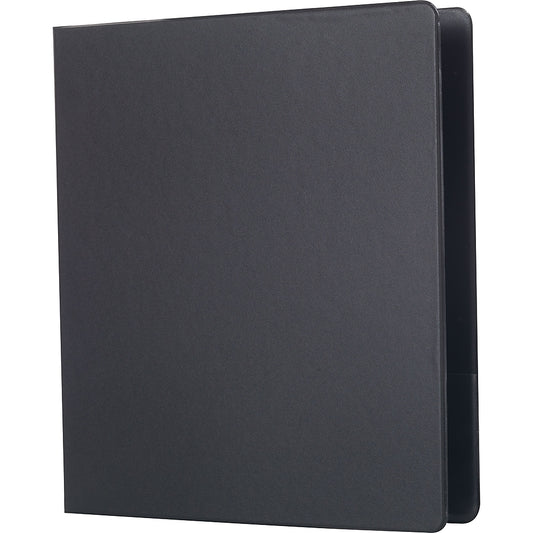 Staples Standard Binder with Label Holder and D-Rings - 1" - Black