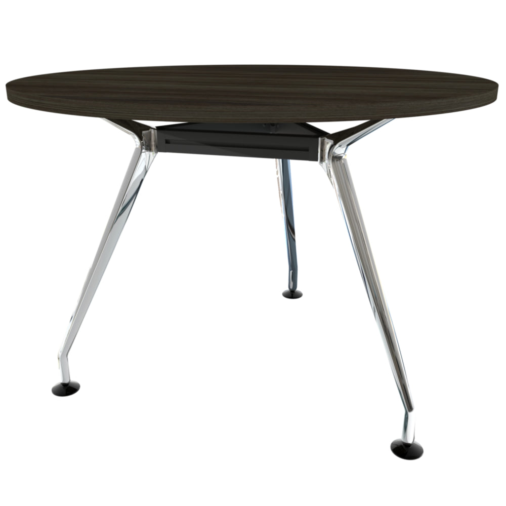 Table de réunion ronde haut de gamme Heartwood HDL Innovations pour 5 personnes - Gris Dusk Chrome
